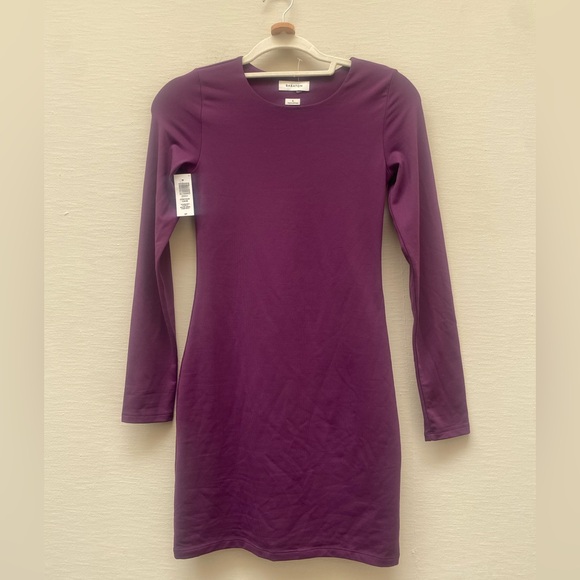 SOLD @ LOCAL CONSIGNMENT Aritzia Babaton Contour Crew Longsleeve Mini Dress NWT - Picture 5 of 7